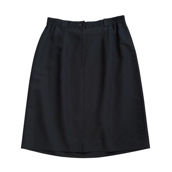 KATHIE LEE Womens Size 16 Vintage Black Back Zip Side Elastic Pleated Skirt - Picture 2 of 6